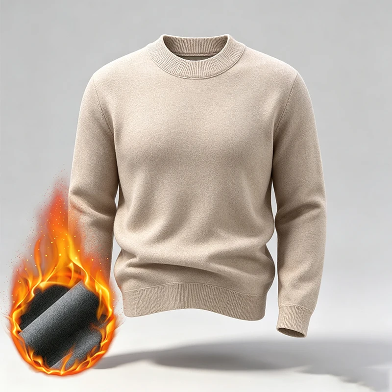 Ribbed Knit Sweater - Maglione da uomo in maglia con