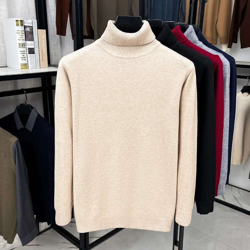 Ribbed Knit Sweater - Maglione da Uomo a Collo Alto
