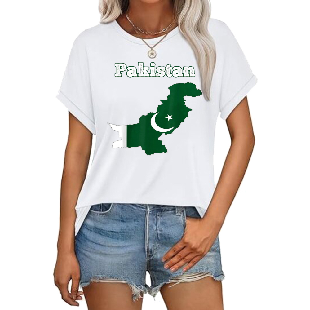 Women Fashion Pakistan - Maglietta con Bandiera del Pakistan per