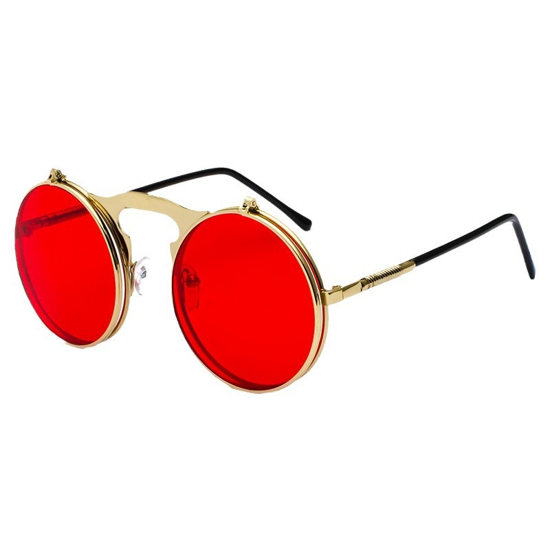 Women'S Fashion Eyeglass Frames - Occhiali da Sole Rotondi Rossi Retrò