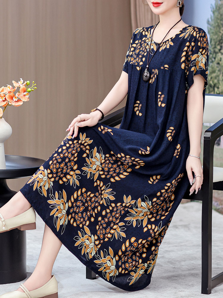 Women Fashion Over The Years - Elegante Abito Midi in Cotone e