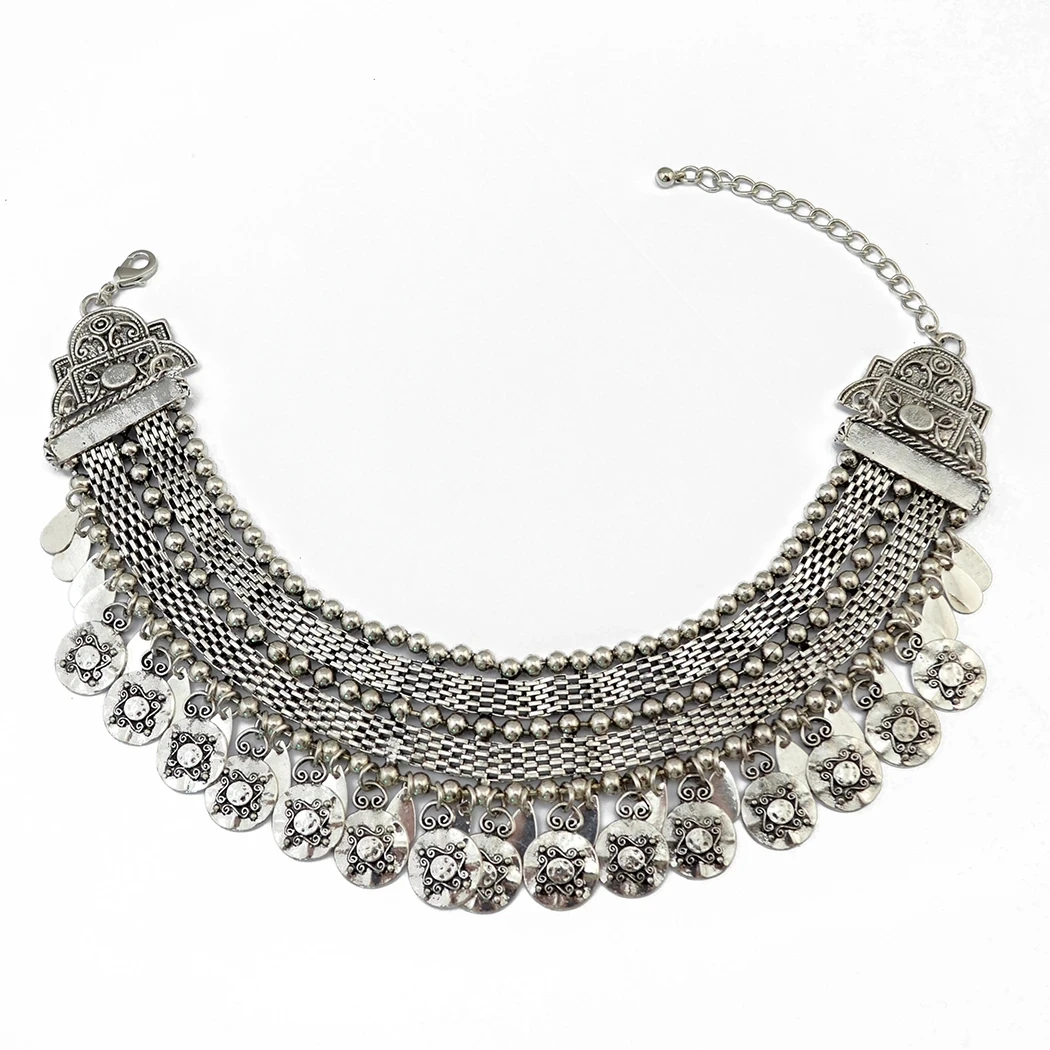 Women Fashion Pakistan - Orecchini con collana girocollo con moneta