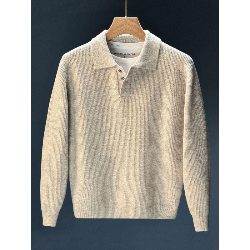 Maglione da Uomo con Colletto  - Ribbed Knit Sweater recensione e prezzo